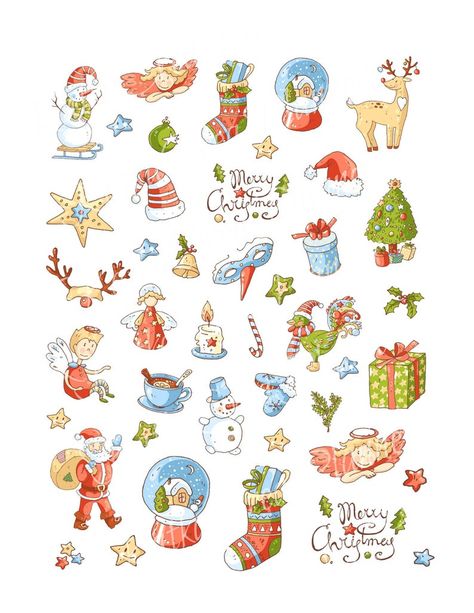 Cute Watercolor Doodle Christmas Stickers Printable Winter | Etsy Christmas Stickers Printable, Winter Planner Stickers, Doodle Christmas, Watercolor Doodle, Holiday Scrapbook, Sticker Bundle, Cute Watercolor, Scrapbook Stickers Printable, Stickers Printable