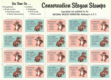 Here's another fun memory for #ThrowbackThursday: Ranger Rick Conservation Slogan Stamps from 1960! Ranger Rick is still proud to help protect America’s natural resources! #TBT #Throwback #ThrowbackThursdays #TBThursday #TBThursdays #VintageStamps #Conservation Ranger Rick Magazine, Ranger Rick, Scrapbook Letters, National Wildlife Federation, Vintage Stamps, Throwback Thursday, Natural Resources, Place Cards, Party Decorations