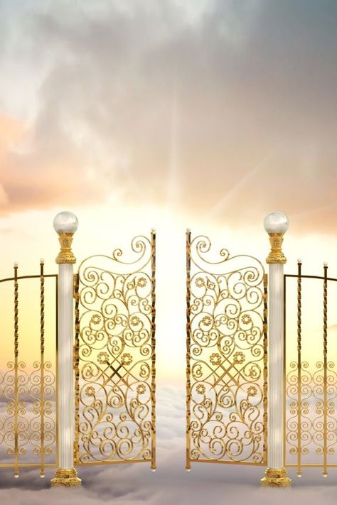 Pearly Gates Of Heaven, Heaven Images, Heaven Pictures, Gates Of Heaven, Sacred Garden, Church Backgrounds, Pearly Gates, Violet Flame, Heaven's Gate