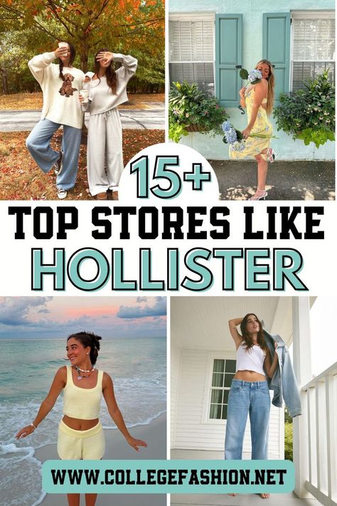 stores like hollister Hollister Aesthetic, Hollister Outfits, Look Expensive On A Budget, Hollister Clothes, Cheap Clothing Stores, Fashion On A Budget, Trendy Outfits Inspiration, How To Look Expensive, Best Online Clothing Stores