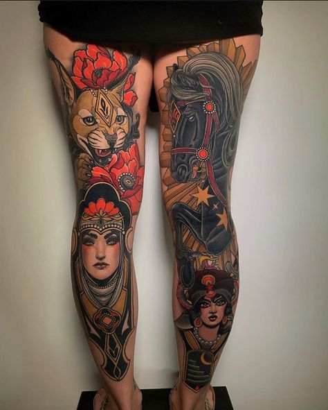 Neo Traditional Spain on Instagram: “Amazing work by ➡️ @solemn.tattoo  Made @ ➡️✅ 🙏🏻 tag, like, comment, share. 🙏🏻💯 #️⃣ #neotradsp #️⃣🌐 #tattoo #tattooing #tattooartist #ink…” Tattoo Pierna, Alchemy Tattoo, Neo Tattoo, The Best Tattoos, Traditional Tattoo Sleeve, Sketch Tattoo Design, New School Tattoo, Top Tattoos, Traditional Tattoos