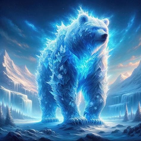 Magic Bears 2 #aiart #aiartworks #aiartdaily #generativeart #aiartcommunity #digitalart #generatedart #art #digitalpainting #artist #artwork #digitalartist #characterdesign #characterart #fantasyart #fantasyartwork #fantasy #bear #elementalmagic Magic Bear Fantasy Art, Fantasy Bear Creature, Fantasy Ice Creatures, Fantasy Bear, Avatar Animals, Dnd Creatures, Polar Bear Art, Snow Animals, Creature Fantasy