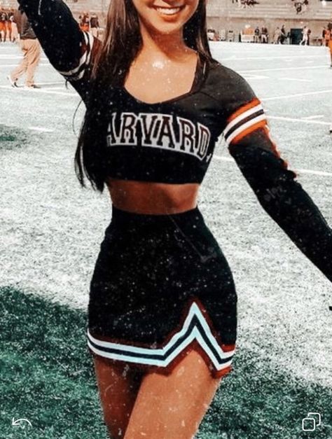 Chearleder Outfit Aesthetic, Cheerleading Outfits Black, Black Cheer Uniforms, Cheerleading Outfits Aesthetic, Cheer Practice Outfits, All Star Cheer Uniforms, Cheerleader Uniforms, Cheer Dance Routines, Cheer Dress