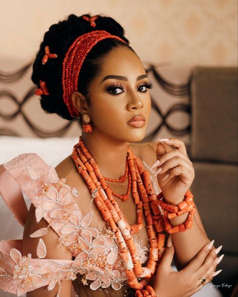 Igbo Bride Makeup, Traditional Wedding Hairstyles African, Igbo Jewelry, Igbo Bride Hairstyles, Traditional Wedding Hairstyles, Traditional Wedding Makeup, Nigerian Wedding Hairstyles, Igbo Bride Traditional Weddings, Igbo Culture