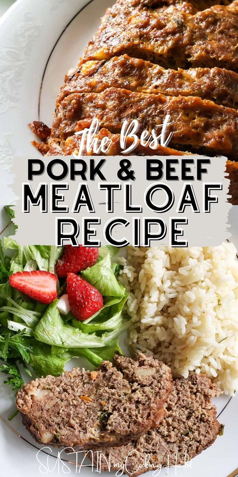 Delicious and satisfying, this easy to make meatloaf recipe using beef and pork will quickly become a family favorite. Ground Pork Meatloaf, Recipe Using Ground Pork, Pork And Beef Meatloaf, Ground Beef Meatloaf, Pork Meatloaf, Beef Meatloaf Recipes, Black Color Hairstyles, Recipes Using Ground Beef, Delicious Meatloaf