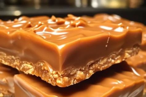 Butterfinger Caramel Crunch Bars Butter Finger Caramel Crunch Bars, Butterfinger Crunch Bars, Butterfinger Caramel Bars, Butterfinger Caramel Crunch Bars, Desserts Bars, Butterfinger Bars, Crunch Bars Recipe, Pistachio Brittle, Desert Bars