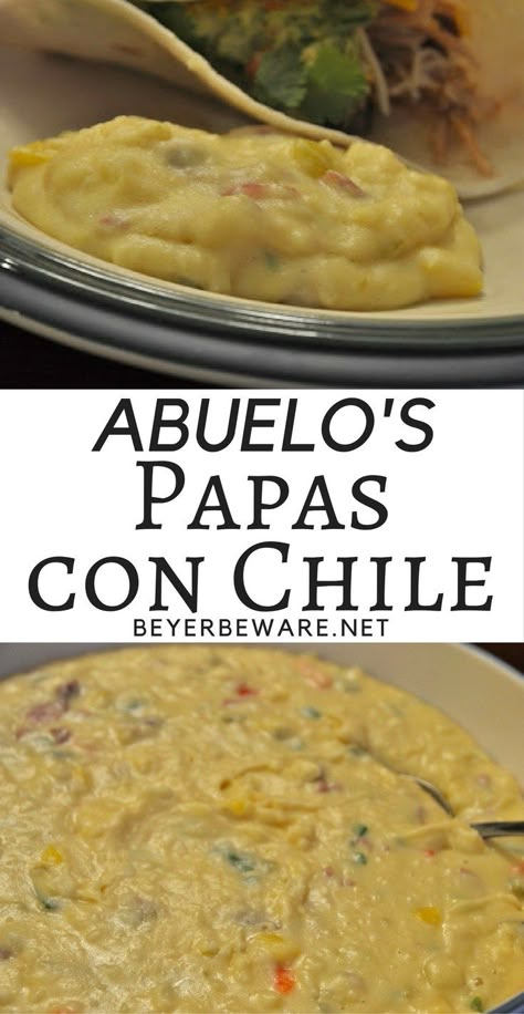 This copycat Abuelo's papas con chile recipe is our favorite loaded Mexican mashed potatoes, especially on Mexican night! Mexican Mashed Potatoes, Frito Salad, Chile Recipe, Recipes With Friends, Mexican Potatoes, Papa Recipe, Mom Meals, Hispanic Recipes, Easy Family Dinner Recipes