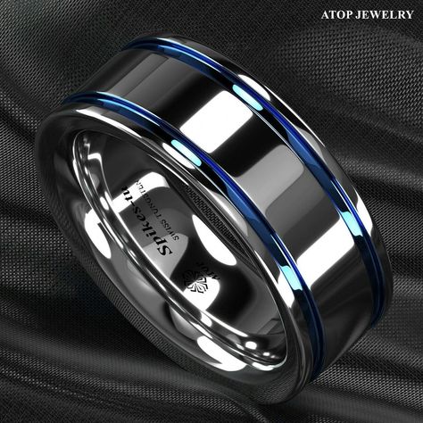 Order yours here: https://ssdlr.shop/l/8b0a91c2 Our Wedding Bands will not fade, tarnish or leave your skin green. It is waterproof, comfort fit and made out of the best high quality materials in the United States to assure satisfaction. About us: We are a Christian owned company inpired by God to use jewelry as a gift of love by following His example in Ezekiel 16:11-14. Be parters with us on a major purpose; God creates nature, we shape it, thus, we seek to shape nature in a way that glor... Cool Rings For Men, Wedding Bands For Him, Casual Rings, Tungsten Carbide Wedding Bands, Tungsten Mens Rings, Tungsten Carbide Rings, Wedding Rings Unique, Tungsten Ring, Men's Jewelry Rings