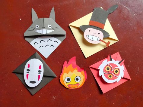 Studio Ghibli Activities, Ghibli Origami, Studio Ghibli Bookmark, Studio Ghibli Party, Ghibli Character, Studio Ghibli Crafts, Studio Ghibli Totoro, Ghibli Totoro, Anime Crafts Diy