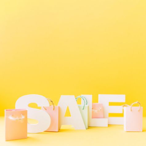 Small pink shopping bag in front of letter sale on yellow background Free Photo Live Sale Background, Shopping Background, Pink Shopping Bag, Bag Background, Pink Shopping, Sale Background, Logo Online Shop, Fashion Art Prints, Online Shop Design