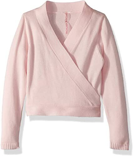 Amazon.com: Capezio Girls' Toddler Wrap Sweater, Pink: Clothing Work Sweater Dress, Sweater With Dress, Vest Outfits Aesthetic, Ballet Sweater, Sweater Wrap, Black Leotard, Long Sleeve Wrap Top, Sweater Dress Outfit, Pink Wrap