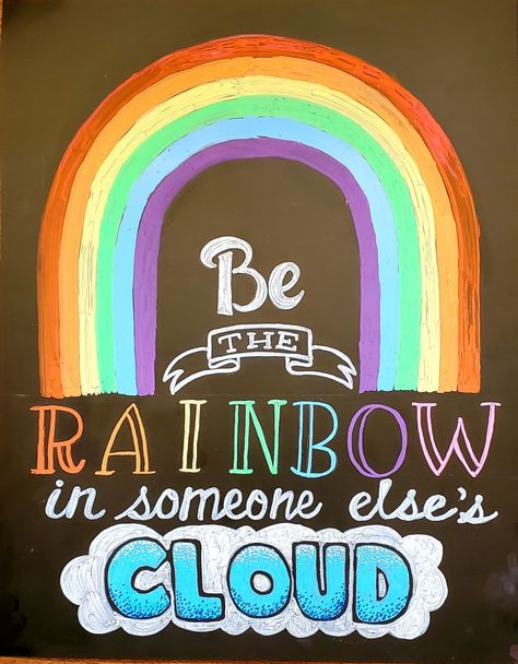 Rainbow Chalkboard Art, Pride Chalk Art, Pride Chalkboard Art, Graduation Banner Ideas, Shed Mural Ideas, Mural Wall Art Ideas, Shed Mural, Sidewalk Chalk Ideas, Painted Window Art