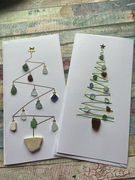 Wild Atlantic Way Ireland, Sea Glass Card, Christmas Card Designs, Christmas In July Sale, Wild Atlantic Way, Beach Glass Art, Sea Glass Crafts, Christmas Card Design, Sea Glass Art