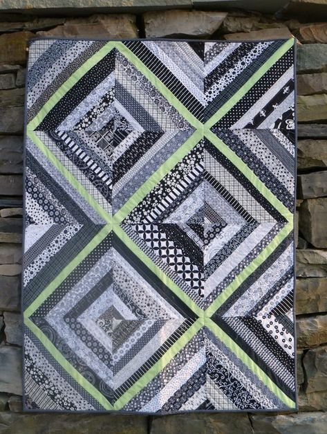 Black and white string quilt | Finally finished up the black… | Flickr Black And White Quilt, Black And White Quilts, String Quilt, Red And White Quilts, String Quilts, Green Quilt, Strip Quilts, Scrappy Quilt, More Life