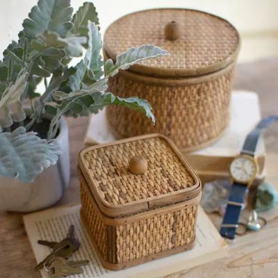 Cane Baskets, Justina Blakeney, Shabby Chic Farmhouse, Round Basket, Antique Farmhouse, Sale Event, Box Set, Wicker Baskets, Picnic Basket