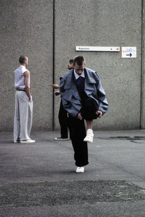 Raf Simons Spring-Summer 2005Photographed by Boy Kortekaas. Paris 2004. Raf Simons Editorial, Raf Simons Campaign, Midnight Cowboy, Brand Aesthetic, Mens Editorial, New York Mens, Dope Fashion, Raf Simons, Friend Photos