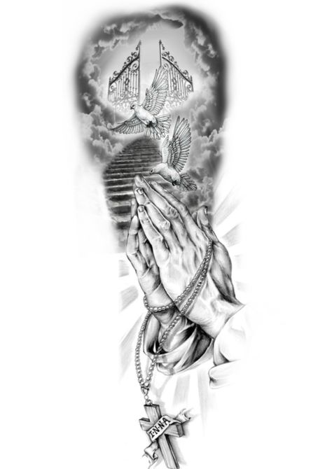 Stairway To Heaven Tattoo Shoulder, God Tattoos For Men Jesus, Heaven Tattoo Ideas, Forearm Tattoo Women Inner, Religion Tattoo, Stairway To Heaven Tattoo, Clock And Rose Tattoo, Portrait Tattoo Sleeve, Bird Tattoo Sleeves