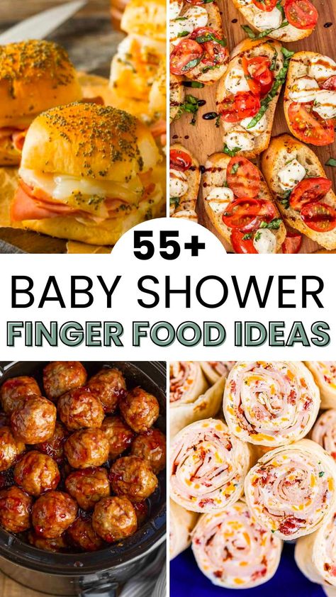 Elevate your baby shower menu with a plethora of delightful Baby Shower Finger Food Ideas. From easy and simple baby shower appetizers to make-ahead treats, discover crowd-pleasing options that fit your budget and are perfect for a buffet. Ensure your guests enjoy every bite with these charming and delicious finger foods that are both cheap and chic. Shower Finger Food Ideas, Baby Shower Finger Food Ideas, Baby Shower Food List, Baby Shower Snack Ideas, Food Ideas Appetizers, Finger Food Menu, Baby Shower Food Menu, Baby Shower Lunch, Baby Shower Appetizers