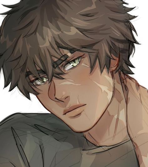 Frostbite Studios, Boys With Green Eyes, Brown Hair Male, Brown Hair Boy, Brown Hair Green Eyes, Boy Drawing, Tan Guys, Boy Character, Fantasy Male