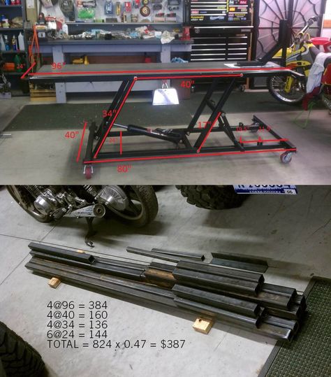 Motorcycle Lift Table, Motorcycle Lift, Bike Lift, Motorcycle Workshop, Diy Motorcycle, Angle Iron, Welding Shop, Lift Table, Motorcycle Garage