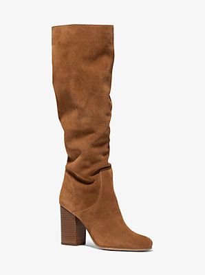 Tall Boots For Fall, Women’s Boots, Tall Tan Suede Boots, Suede Brown Boots, Slouchy Suede Boots, Michael Kors Boots, New Boots, Brown Suede Boots, Suede Boots Knee High