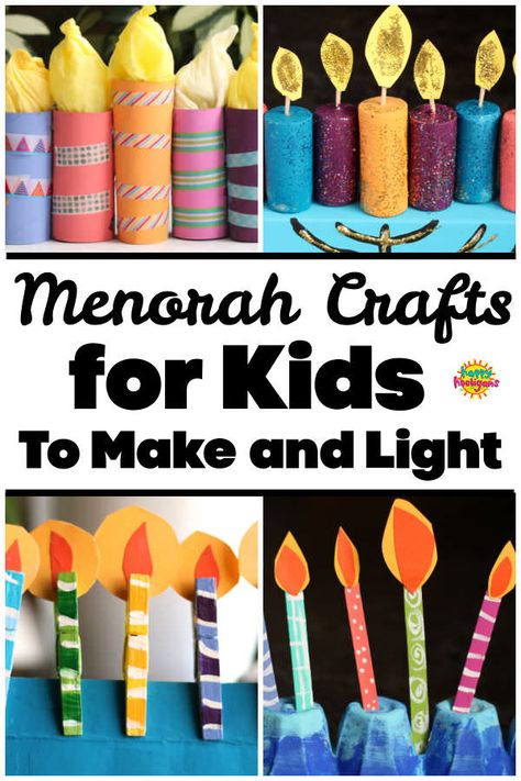 These colourful menorahs are easy to make, and have pretend candles that toddlers and preschoolers can light for Hanukkah. #HappyHooligans #HanukkahCrafts #Hanukkah #Craft #Preshool #Toddlers #Preschoolers Hannukah Crafts For Infants, Preschool Hanukkah Crafts, Hanukkah Activities Preschool, Hanukkah Crafts For Kids, Hanukkah Preschool, Hanukkah Activities, Hanukkah Craft, Hanukkah Activites, Hanukkah Art