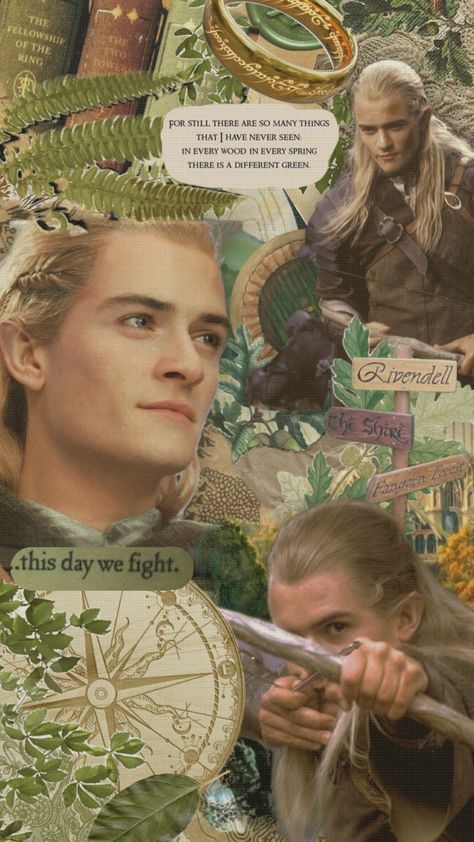 #legolas #legolasgreenleaf #lotr #lordoftherings #elf #fantasy #green #beige #cottagecore #aesthetic #collage Beige Cottagecore Aesthetic, Cottagecore Aesthetic Collage, Beige Cottagecore, Lotr Legolas, Legolas And Gimli, Lotr Elves, Fantasy Names, Tolkien Art, Lotr Art