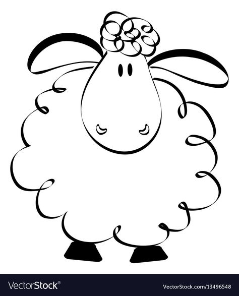 Sheep Drawing, Drawing Funny, Funny Sheep, Sheep Art, Drawing Vector, Pencil Drawings Easy, Inspiration Aesthetic, Pola Sulam, Art Drawings For Kids