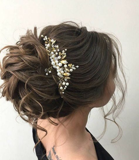 Silver Wedding Headpiece, Gold Wedding Hair Piece, Gold Hair Comb Wedding, Wedding Hairstyles And Makeup, Bridesmaid Hair Comb, Pearl Hair Comb, Wedding Hairpiece, Bridal Hairpiece, Gold Hair Comb