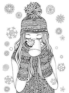 Winter Coloring Pages, Coloring Pages, Coffee, Hair, Colouring Pages