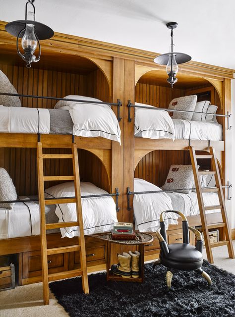 Rustic bunkbed design | Ken Fulk Design Ken Fulk, Bunk Beds Boys, Bunk Bed Rooms, Custom Bunk Beds, Bunk Beds Built In, Halfway House, Bunk Rooms, Built In Bunks, Bunk Beds With Stairs