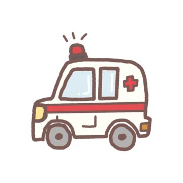 First Aid Illustration, Emergency Illustration, Cartoon Ambulance, Ambulance Drawing, Ambulance Illustration, Medical Doodles, Ambulance Clipart, Hospital Stickers, Ambulance Cartoon