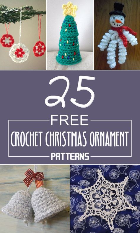 Here you can find a beautiful collection of 25 crochet Christmas ornaments to decorate your Christmas tree. Christmas Crochet Ornaments, Crochet Ornaments Free Pattern, Crochet Christmas Ornaments Free Pattern, Ornament Crochet, Crochet Christmas Ornaments Free, Crochet Ornament Patterns, Crochet Christmas Gifts, Confection Au Crochet, Crochet Xmas