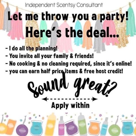 Scentsy Hostess, Scentsy Pictures, Scentsy Flyers, Scentsy Games, Scentsy Facebook Party, Scentsy Facebook, Scentsy Host, Scentsy Marketing, Posting Ideas