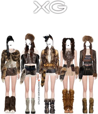 Crystalwong on ShopLook | The easiest way to find the perfect outfit Xg Woke Up Stage Outfit, Xg Concert Outfit Ideas, Xg Woke Up Outfit, Xg Inspired Outfits, Xg Outfits, Kpop Performance, Fur Outfit, Kpop Clothes, Fits Inspiration