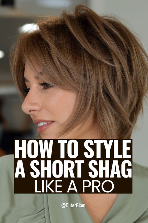 When styling your short shag feels overwhelming and you're not sure how to achieve that effortless, tousled look. If you're ready to master your short shag with professional techniques, this is exactly what you need. Learn expert styling methods and insider tricks to transform your short shag into a stunning, versatile look that perfectly suits your personal style. Styling A Short Shag Haircut, How To Blow Dry A Shag Haircut, How To Style A Short Shag Haircut, How To Style Short Shag, How To Style Short Shag Haircut, How To Style Short Layered Hair Tutorial, Styling A Shag Haircut, How To Style Shag Haircut, How To Style Shaggy Hair