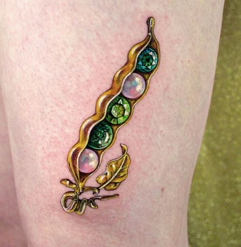 Peas In A Pod Tattoo, Gem Tattoo, Finger Tats, Intricate Tattoo, Sweet Tattoos, Peas In A Pod, Elegant Tattoos, Dope Tattoos, Skin Art