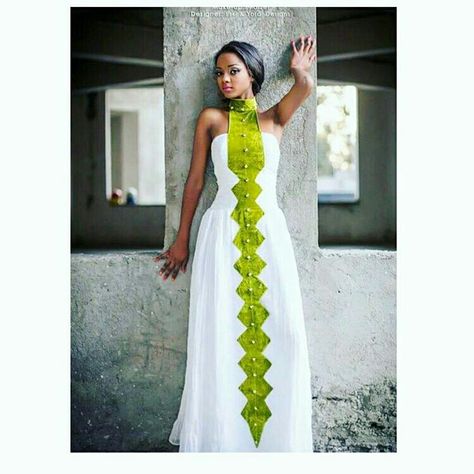 Ethiopian traditional dress                                                                                                                                                                                 More Ethiopian Traditional Dress, Ethiopian Dress, Traditional Dresses Designs, Afrikaanse Mode, African Wedding Dress, African Inspired Fashion, African Print Dresses, African Men Fashion, Africa Fashion