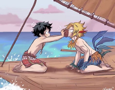 my hero academia moana crossover by @kinnme 3/8 Photo Comic, Disney Au, Mha Cosplay, Bee Movie, Yandere Boy, Fandom Crossover, Boku No Hero Academia Funny, Anime Crossover, My Hero Academia Episodes