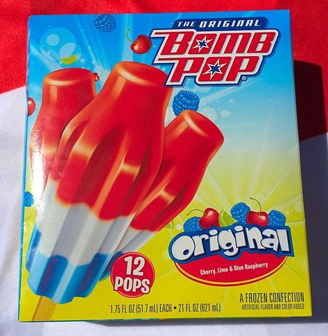 The last Thursday in June is reserved for enjoying a summertime favorite on National Bomb Pop Day. It’s rocket shape and vivid colors remind us of fireworks! Patriotic and frozen into the shape of a star ready to rocket across the sky, invented in 1955 in Kansas City, Missouri. Rocket Pop, Bomb Pop, Graphic Projects, Food Stall, Field Trips, Kansas City Missouri, Middle Name, Blue Raspberry, Field Trip