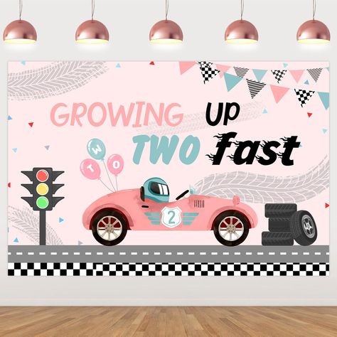 PRICES MAY VARY. Great Material: Growing up two fast backdrop is made of high quality vinyl material, durable, lightweight, portable. And it has the function of waterproof and stain proof. If you like, you can put it away for next time Suitable Size: The size of this race car two fast backdrop is 3 x 5 ft. It is large enough for race car girls 2nd party decorations. You can fully feel race car atmosphere with this backdrop in your girls 2nd birthday party Exquisite Pattern: Growing up two fast d Girly Race Car Birthday Party, Birthday Party For 2 Year Girl, Girls Race Car Birthday Party, Growing Up Two Fast Birthday Girl, Two Fast Birthday Girl, Two Themed Birthday Party Girl, 2nd Birthday Girl Themes, Two Cool Birthday Party Girl, Two Birthday Theme Girl