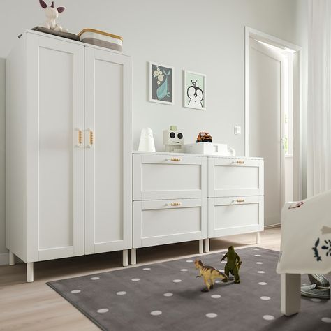 Ikea Kids Wardrobe, Ikea Sundvik, Armoire Ikea, Childrens Wardrobes, Ikea Wardrobe, White Closet, Ikea Kids, Plastic Shelves, Clothes Rail