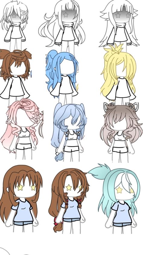 Ideas For Gacha Life Outfits, Gotcha Life Hair, Hair Ideas For Gacha Life, Gacha Life Oc Ideas Hair, Gacha Life Hair Tutorial, Cute Gacha Hair Ideas, Hair For Gacha Club, Cute Gacha Life Outfit Ideas, Gacha Life Hair Ideas Cute