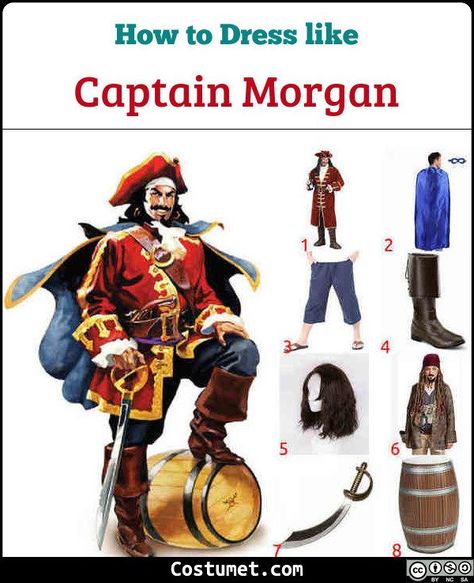 Pirate Coat Male, Red Pirate Coat, Captain Morgan Costume, Pirate Men, Pirate Coat, Pirate Makeup, Captain Morgan Rum, Mustache And Goatee, Tricorn Hat