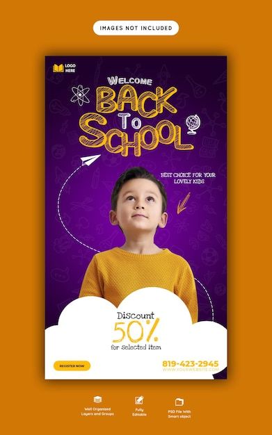 Free PSD back to school instagram and fa... | Free Psd #Freepik #freepsd #back-school-post #school-ad #school-post #school-social-media School Post, Instagram Story Post, School Instagram, Facebook Story, Story Post, Story Template, Free Psd, Back To School, Social Media