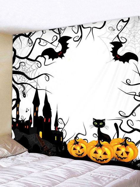 Castle Logo, Castle Halloween, Halloween Castle, Witches Ball, Costumes For Work, Halloween Costumes For Work, Waterfall Wall Art, Cheap Wall Tapestries, Tree Tapestry