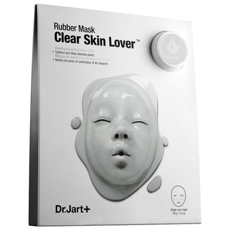 Dr. Jart+ Clear Skin Lover Rubber Mask Dr Jart Mask, Clear Skin Remedies, Clear Skin Overnight, Clear Skin Detox, Rubber Mask, Mask Skincare, Clear Skin Face, Facial Sheet Mask, Dr Jart