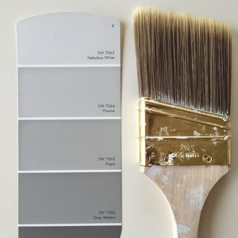 The Perfect Gray Paint - Sherwin-Williams Sherwin Williams Paint Gray, Shades Of Grey Paint, Perfect Grey Paint, Light Grey Paint Colors, Interior Paint Colors Schemes, Kitchen Wall Colors, Bathroom Paint Colors, Gray Paint, Grey Paint