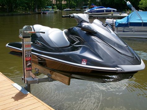 Mr. Lifter Jet Ski Watercraft lift from American Muscle Docks Jet Ski Lift, Jet Ski Dock, Lake Dock, Lakefront Living, Ski Boats, Boat Lift, Landscape Materials, Jetski, Boat Dock