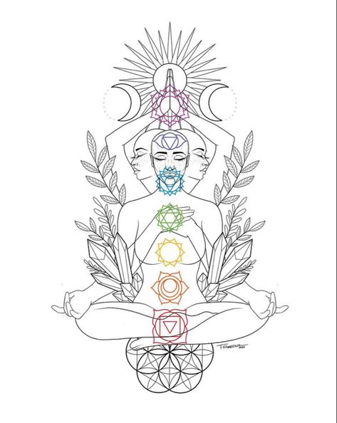 Chakra Tattoos, Balanced Chakras, Spiritual Drawings, Chakra Tattoo, The Seven Chakras, Chakra Art, Tattoos For Black Skin, Spiritual Tattoos, Tattoo Design Book